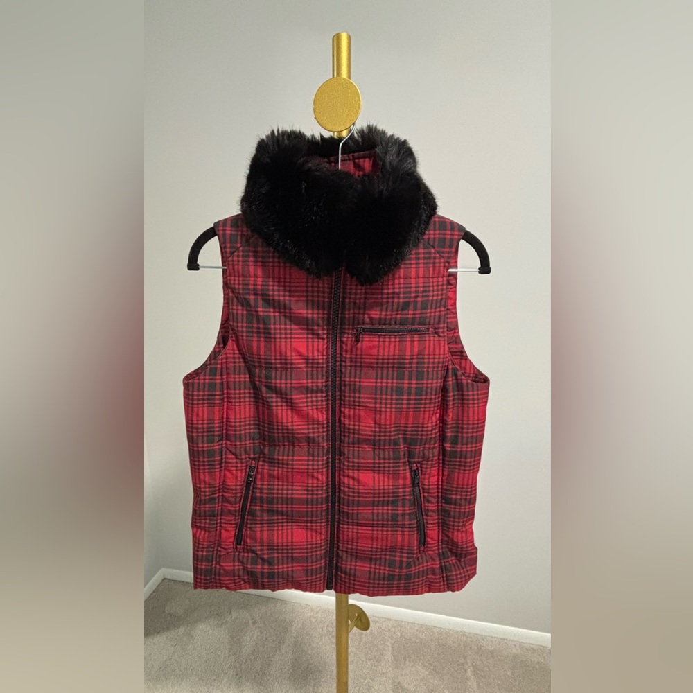 Ralph Lauren Red and Black Plaid Vest